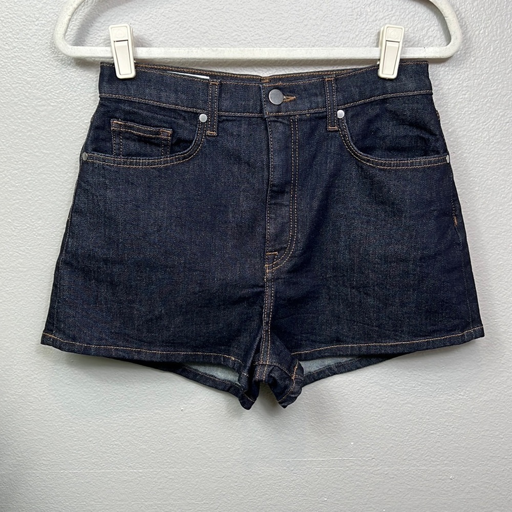 NWOT BLDWN Brie Denim Shorts High Rise Jean Dark Wash 29